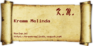 Kremm Melinda névjegykártya